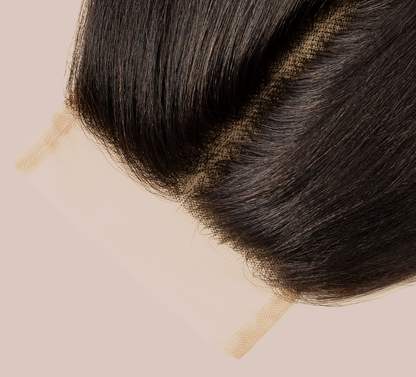 Mayvera™ Virgin Brazilian Yaki Straight 4” x 4” Standard Lace Closure